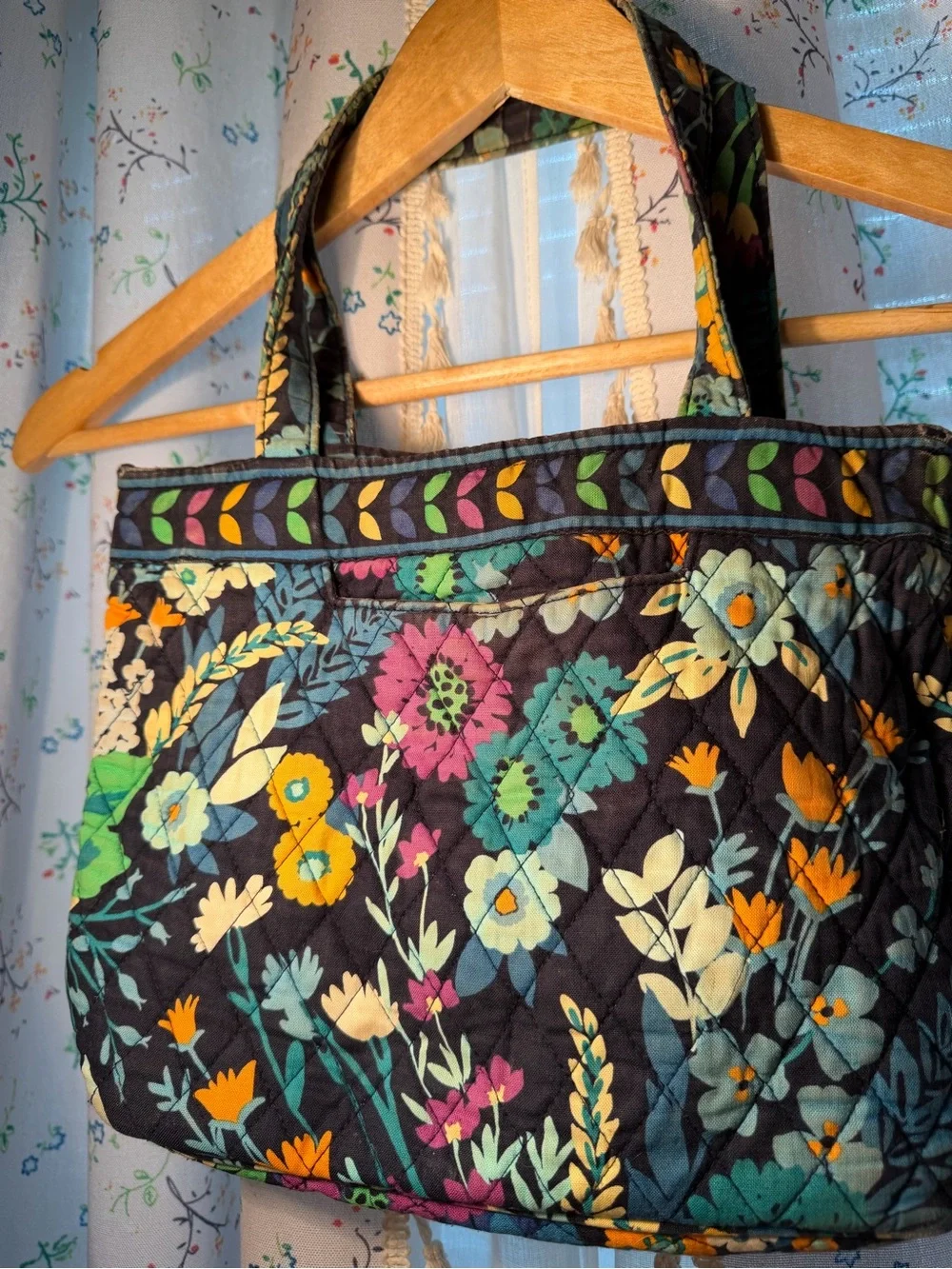 Vera Bradley Quilted Floral Tote Bag in Black and Multicolor
